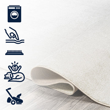 Twyla Classic Solid Low-Pile Machine-Washable Area Rug